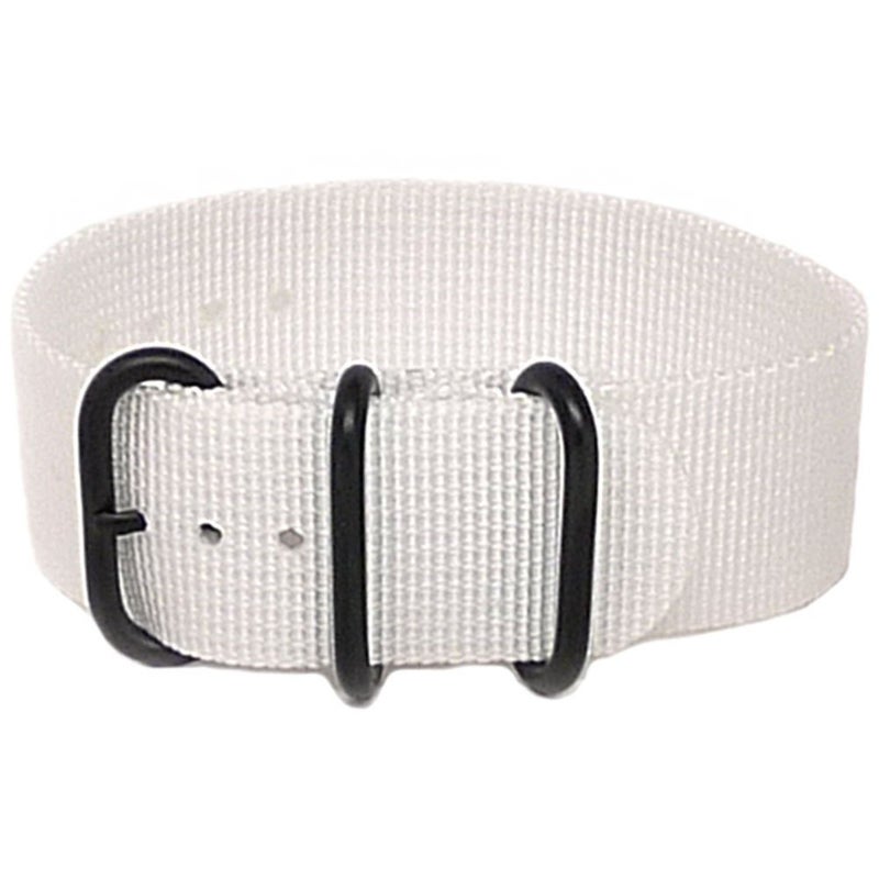 Da Luca Ballistic Nylon Military 1 Piece Watch Strap - White (PVD Buckle) : 26mm - Image 1
